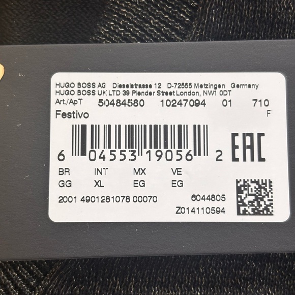 NWT Boss by Hugo Boss Black V-Neck Sweater with Ribbed Cuffs XL - Picture 5 of 12